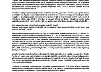 DOFINANCOVÁNÍ SOCIÁLNÍCH SLUŽEB V R. 2019