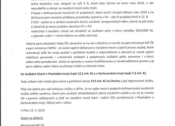 Výzvy předsedovi vlády ČR, ministryni práce a sociálních věcí a ministryni financí 