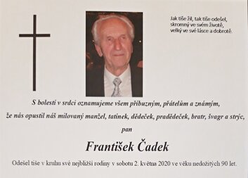 Rozloučení s panem Františkem Čadkem